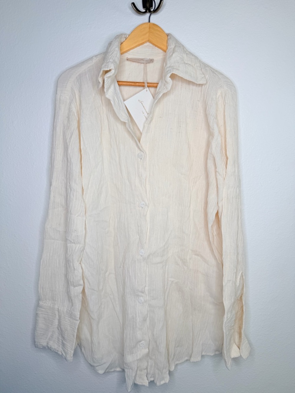 NWT ✨ SAVANNAH MORROW X REVOLVE ‘Ocean’ Organic Cotton Oversized Shirt/Dress MD - Picture 4 of 9